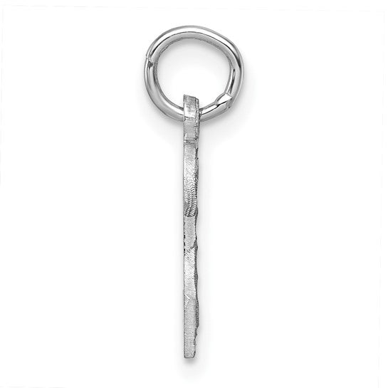 While Gold Over Sterling Silver Diamond Cut Jersey Number Pendant 0-99