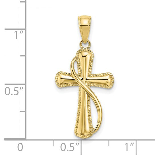 Latin Drape Cross 10K Gold Pendant