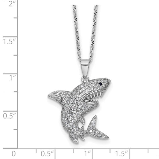 Sterling Silver Moissanite Shark Chain & Pendant