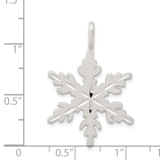 Sterling Silver Diamond Cut Snowflake Pendant