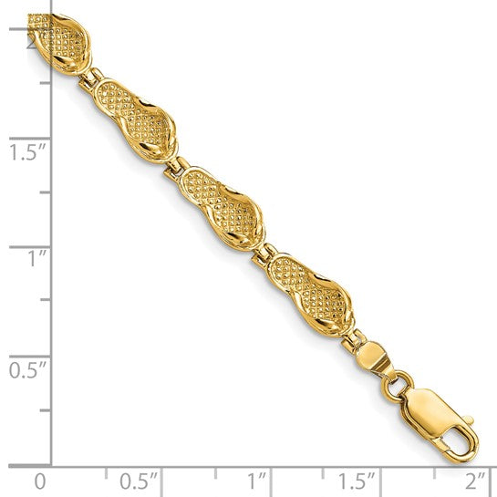 14K Yellow Gold Flip Flop Bracelet