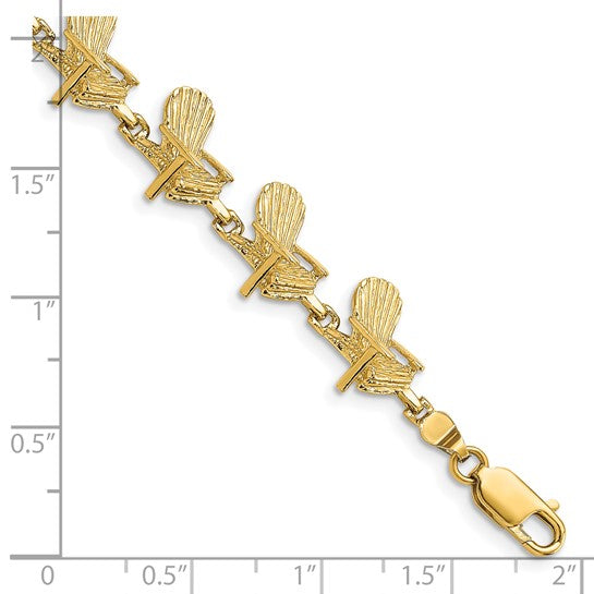 14K Yellow Gold Beach Chair Bracelet