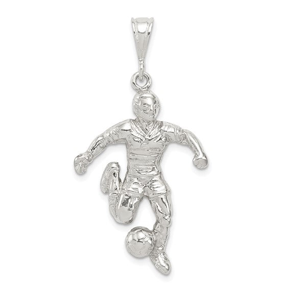 Sterling Silver Soccer Player Athlete Pendant