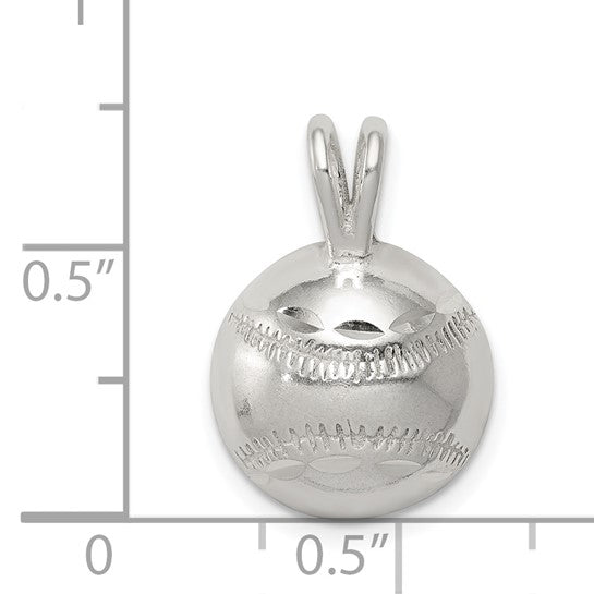 Sterling Silver Baseball Pendant