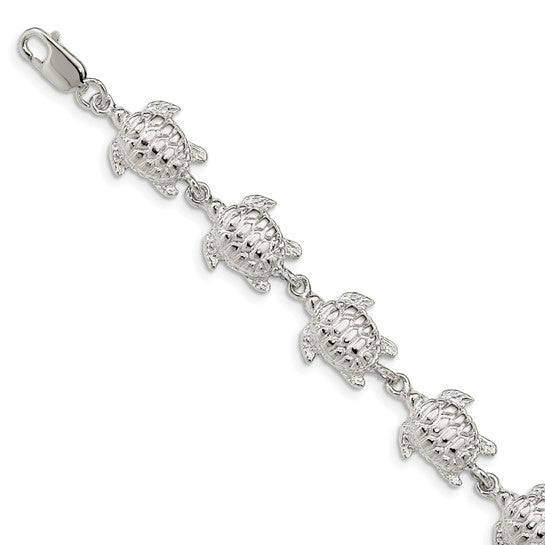 Sterling Silver Large Sea Turtle Bracelet