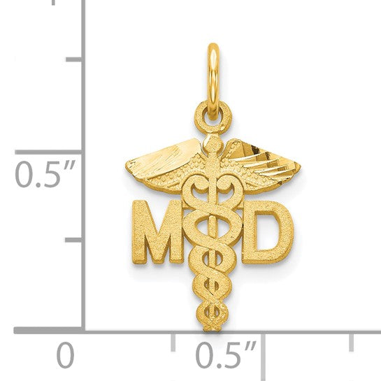 10K Yellow Gold MD Doctor Caduceus Pendant