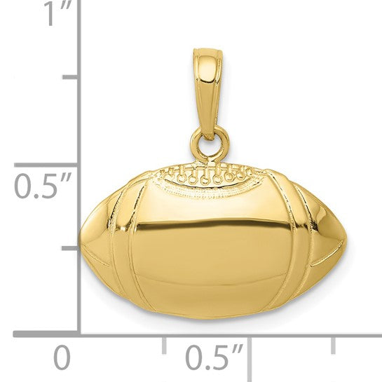 10K/14K Yellow Gold Football Sports Pendant
