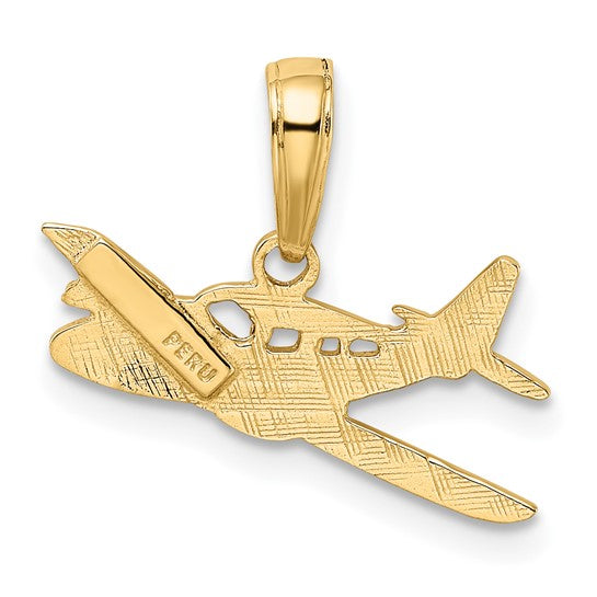 10K Yellow Gold Cessna Pilot Pendant