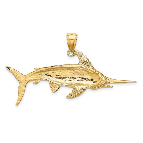 10K Yellow Gold Swordfish Pendant