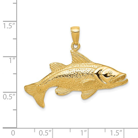 14K Yellow Gold Snook Fish Pendant