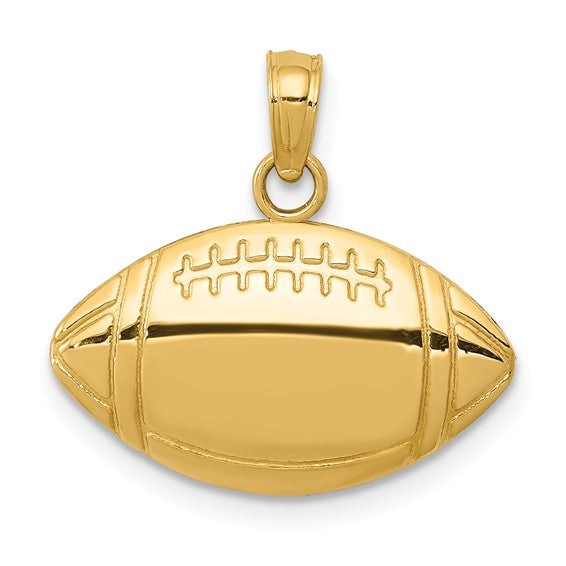 10K/14K Yellow Gold Polished Football Pendant