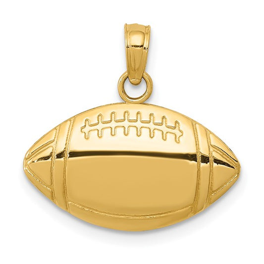 10K/14K Yellow Gold Polished Football Pendant