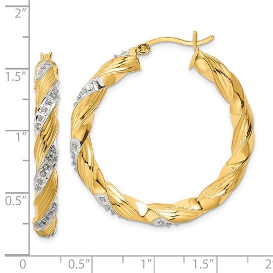 Yellow Gold Filled Sterling Silver Twisted Hoop Earrings