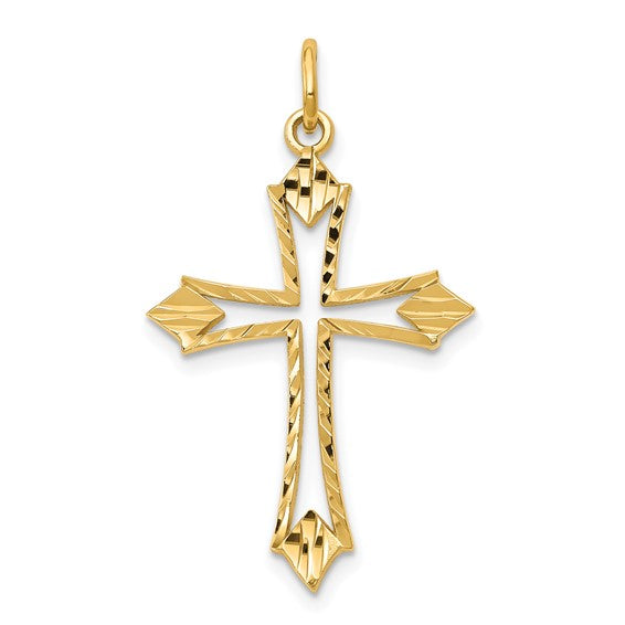 10K Gold Open Cross Pendant