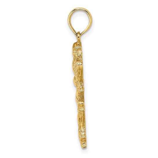 10K/14K Yellow Gold Football Player Athlete Pendant