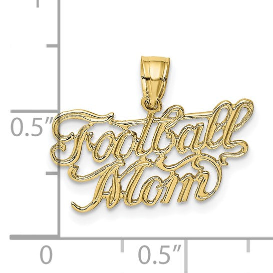 10K/14K Football Mom Gold Pendant Mothers Day
