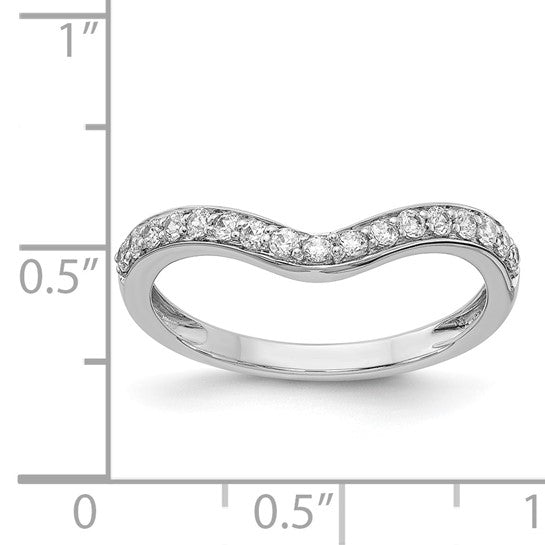 14K White Gold Curved Wedding Band