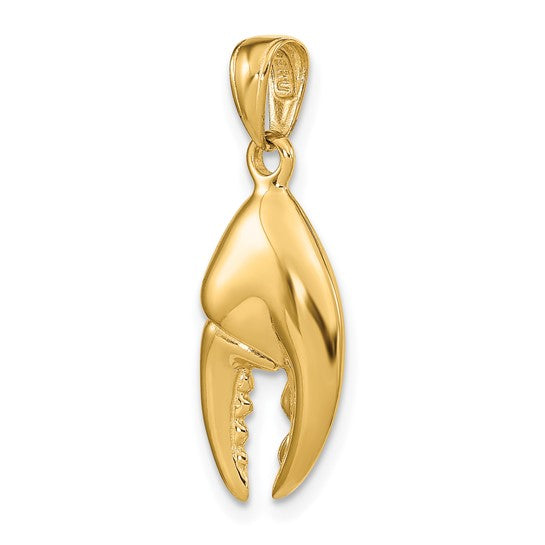14K Yellow Gold Lobster Claw Pendant 3D Movable