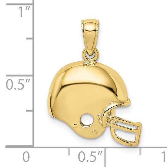 10K/14K Yellow Gold Football Helmet Sports Pendant