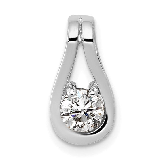 14K Yellow/White Gold .5 Carat Tear Drop Chain Slide