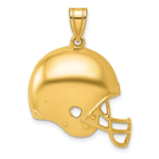 10K/14K Yellow Gold Football Helmet Polished Pendant