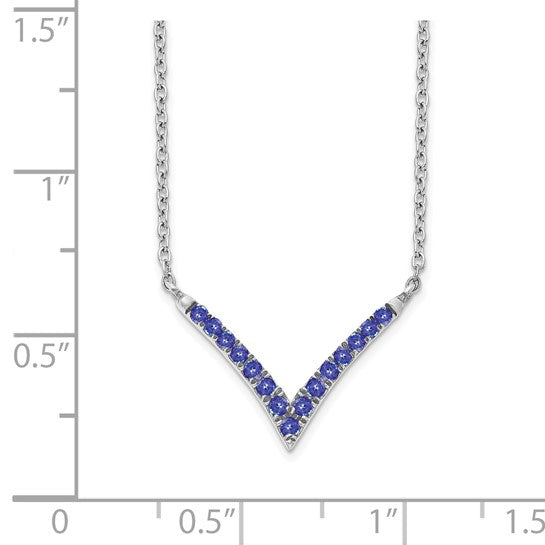 14K White Gold Tanzanite V Necklace