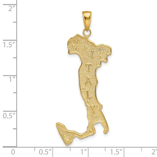 14K Yellow Gold Large Italy Boot Italian Pendant