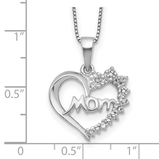White Gold Filled Sterling Silver Mom Mothers Day Necklace Set