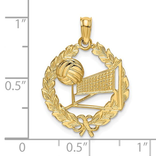 14K Yellow Gold Volley Ball Metal Champion Pendant