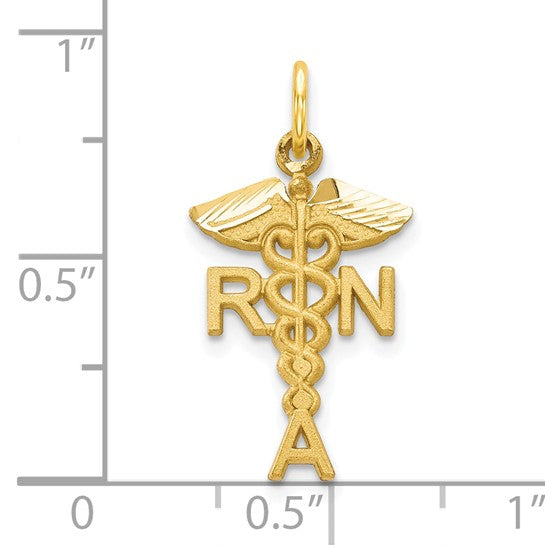 10K Yellow Gold RNA Caduceus Pendant