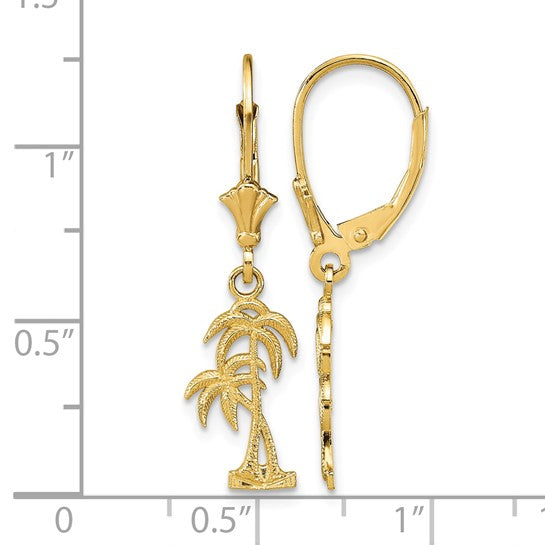 14K Yellow Gold Palm Tree Pendants