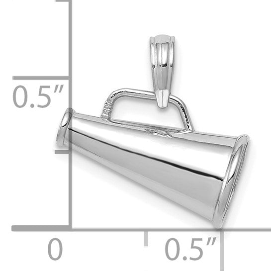 10K/14K White Gold 3D Cheerleading Megaphone Pendant