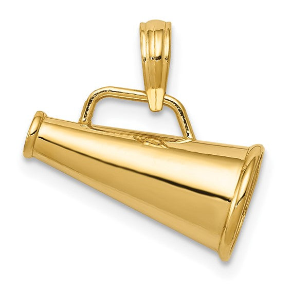 10k/14K Yellow Gold Cheerleading Megaphone Pendant