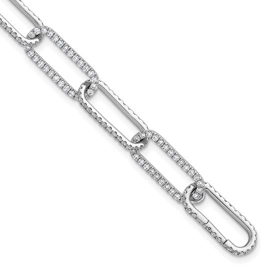 14K 3 1/2 Carat Lab Grown Diamond Pave Paperclip Bracelet