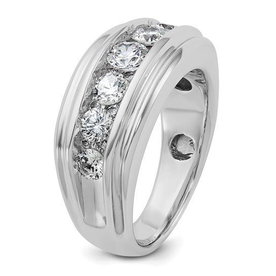 1oK White/Yellow Gold 2 Carat Diamond Men's Wedding Band