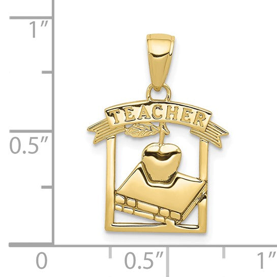 10K Yellow Gold Teacher Pendant