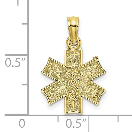 10K Yellow Gold EMT Medical Symbol Pendant