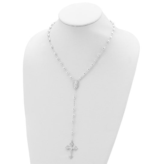 Sterling Silver Polished Silver Bead 18" Rosary Beads