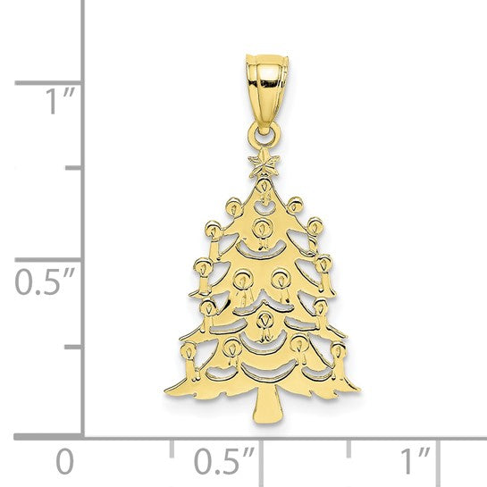 10K Yellow Gold Christmas Tree Pendant