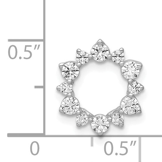 14K White Gold 1/2 Carat Fancy Circle Chain Slide