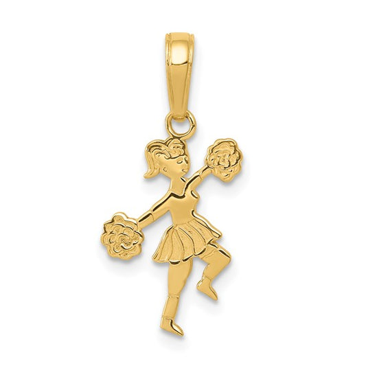 10K Yellow Gold Cheerleading Polished Pendant