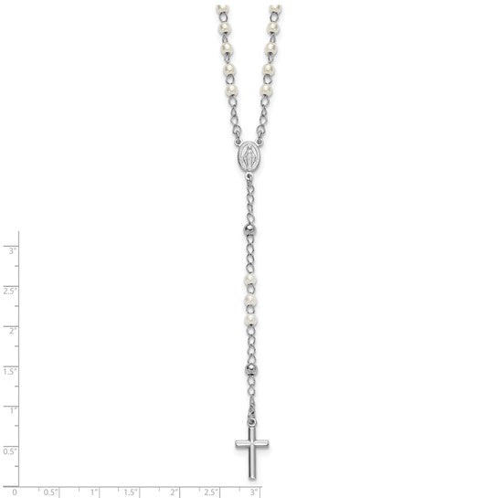 Sterling Silver & Pearl Rosary Beads