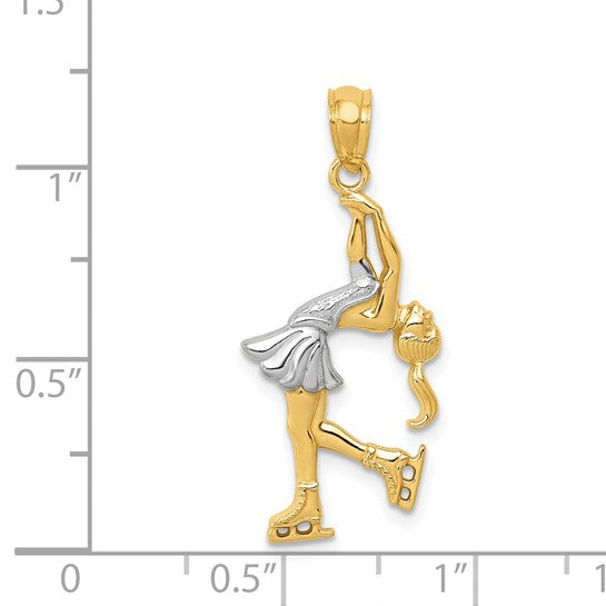 14K Yellow/White Gold Two Tone Figure Skater