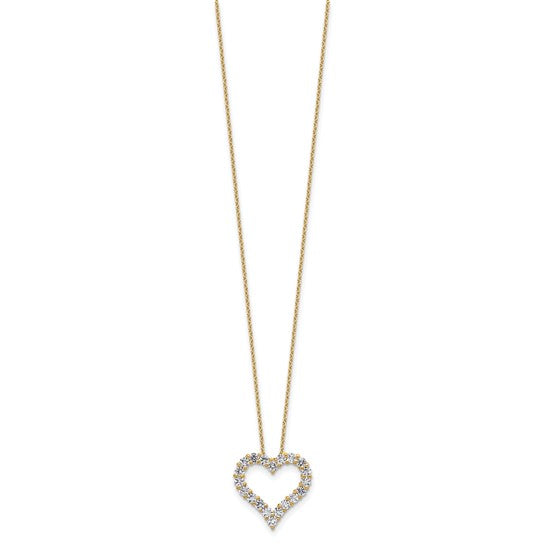 14K Yellow/Rose Gold 1 Carat Lab Grown Diamond Heart Necklace