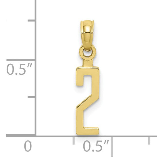 10K/14K Yellow/White Gold Standard Number Pendant 0-9