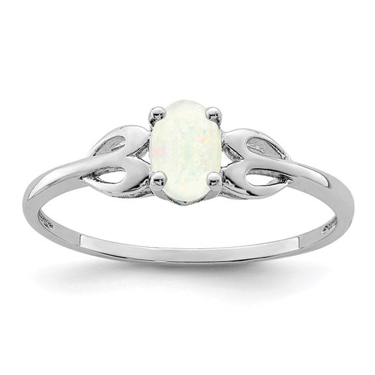 Sterling Silver October Birthstone Lab Created Opal Ring