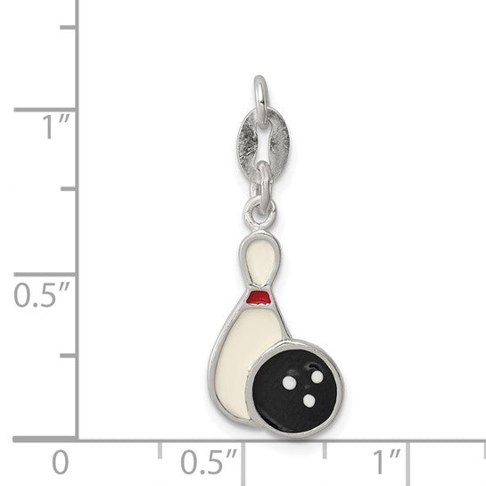Sterling Silver Bowling Pin Bowling Ball Charm