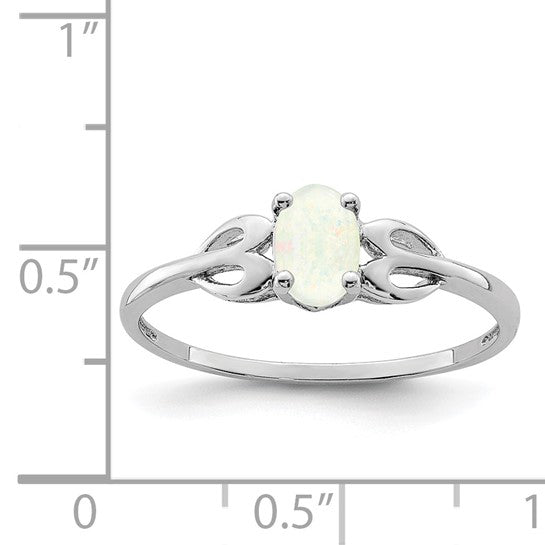 Sterling Silver October Birthstone Lab Created Opal Ring