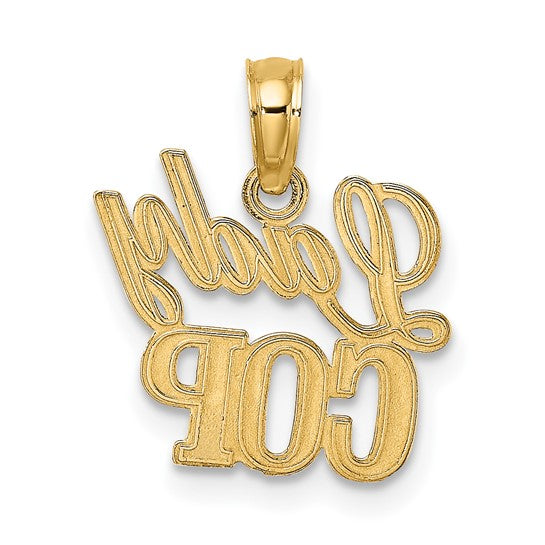 10K Yellow Gold Lady Cop Pendant