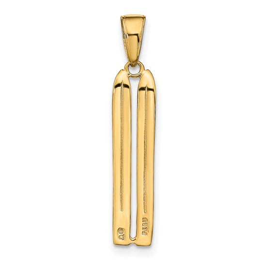 10K/14K Yellow Gold Ski Pendant